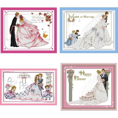 Wedding Series Counting Cross Stitch 11CT 14CT Cross Stitch Set DIY Cross Stitch Kit Embroidery Needlework Wedding Decoration