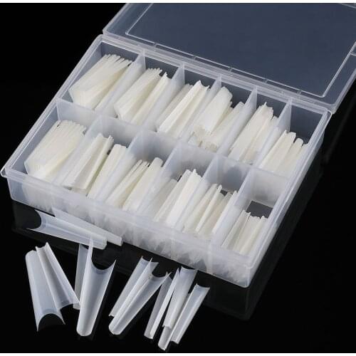 240pcs Extra-Long Coffin Nail Tips In Box French Clear/Natural Ballerina Fake Artificia Acrylic Manicure Tools False Nails K-SV4