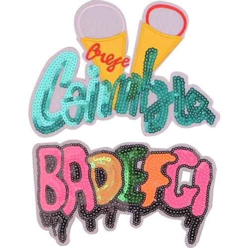 Sequin Patch Alphabet Sticker Letter Patches For Jackets Sewing Accessories Applique Fabrics English Embroidery Badges On Coat