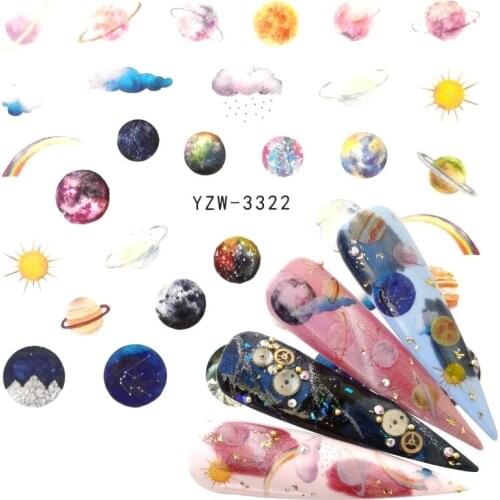 WUF 2020 New 1 PC Water Nail Stickers Mysterious Starry Series Designs Transfer Sliders For Nail Watermark Decals DIY Manicure