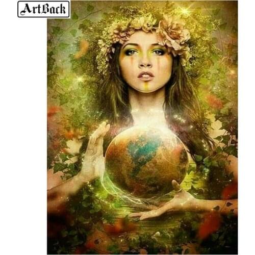 New 5d diamond painting woman landscape full square drill diamond mosaic resin diamond embroidery sticker