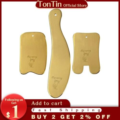 NEW Traditional Copper Massage Tool Guasha Beauty SPA Kit Scraping V Line Face Plate Health Care