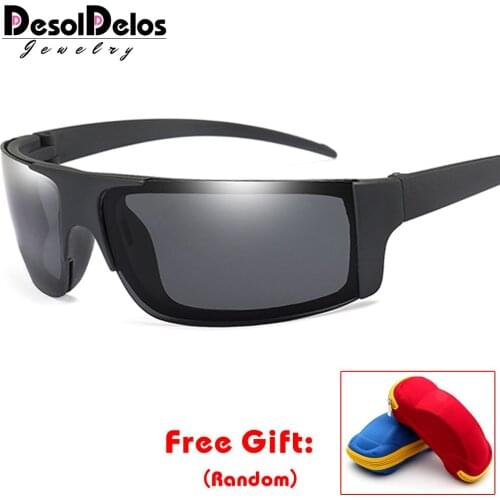 DesolDelos Polarized Sunglasses Men Rimless Sport Driving Sun Glasses Women Mirror Goggles UV400 masculino gafas de sol with box