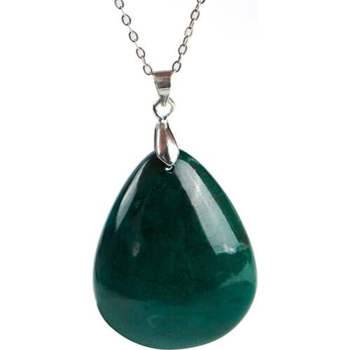 Genuine Green Chrysocolla Malachite Natural Stone Waterdrop Bead Women Fashion Pendant 34*28*10mm