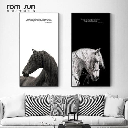 Nordic Style industrial deco pictures Black and white horse posters and prints cuadros decoracion life is strange deco home