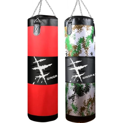 100cm Red Empty Sandbag Training Fitness MMA Boxing Bag Hook Hanging Kickbox Fight Bag Sand Punching Bag Sandbag weight training