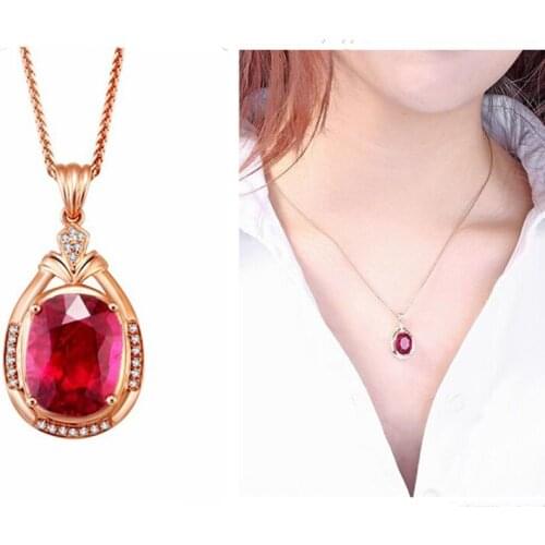 Top Quality Silver 925 Necklace Girl Choker Accessories Female Bright Red Pendant Necklaces For Women Choker Bijou Lady Birthday