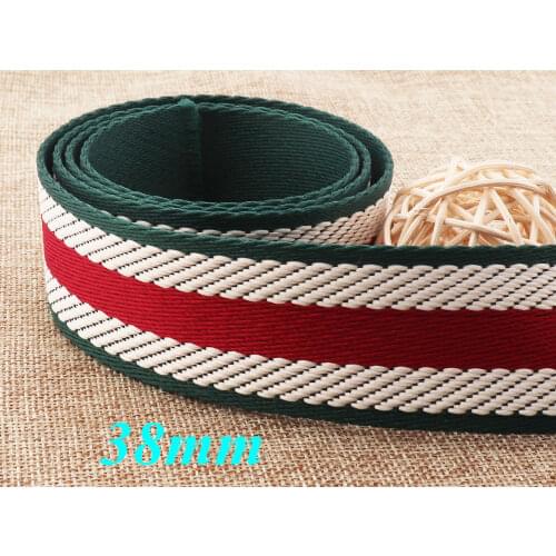1 1/2" Jacquard Webbing,Red White Green Striped woven purse strap dangle cotton woven belt,cotton webbing purse strap-38mm