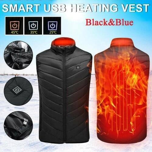 Unisex Winter Heated Vest USB Infrared Thermal Electric Heating Vest Outdoor Fishing Hunting Tactical Vest Warmer Washable Vest