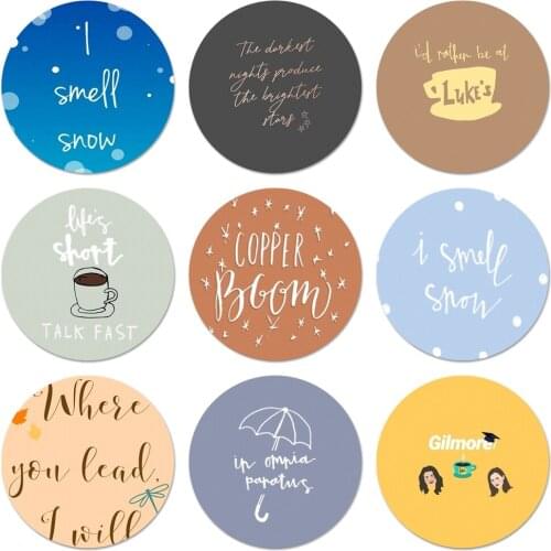 58mm Gilmore Girls Life Short Talk Fast Icons Pins Badge Decoration Brooches Metal Badges For Clothes Backpack Decoration