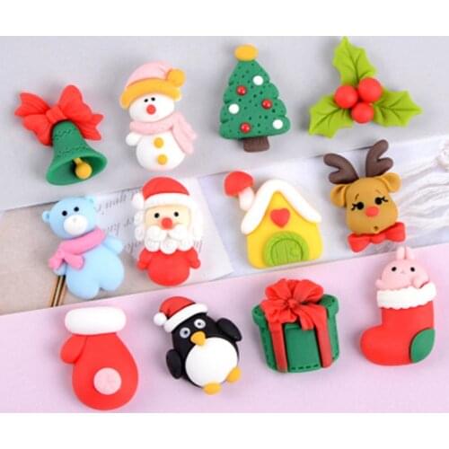 ZOCDOU 10 Pieces Cute Christmas Accessories Small Statue Little Figurine Crafts Figure Ornament Miniatures