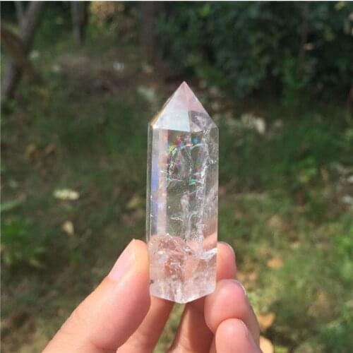 1pcs pretty natural transparent clear quartz crystal wand point reiki healing crystals as gift for meditation