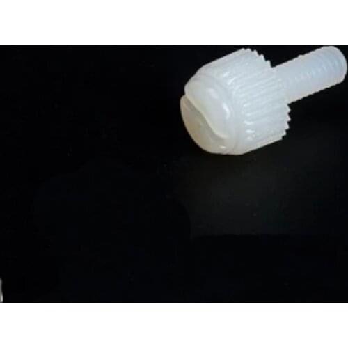 20pcs M6 Nylon Slotted knurled screws PA plastic word Hand screw bolt 6mm-25mm Length