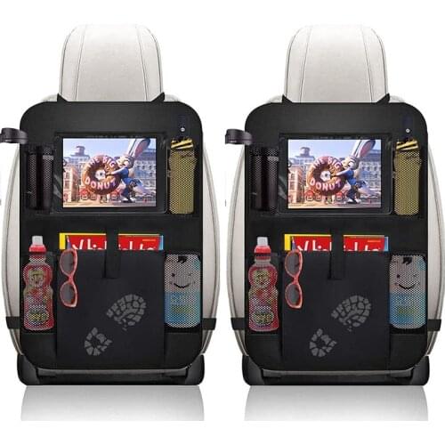 2021 Universal Multi-Pocket Car Backseat Organizer Protector Touch Tablet Bag Travel Waterproof Anti kick pad Auto Accessories