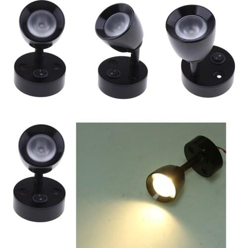4 Sets 12V LED Reading Light Waterproof Spotlight for RV Marine Boats - Black