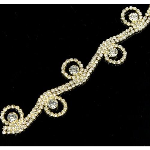 5Yards Rose Gold Silver Gold Rhinestone Trim 888 Stone Crystals Chain Sewing Craft