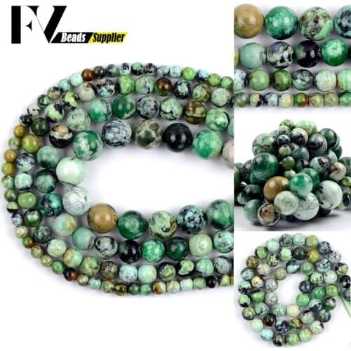6/8/10/12mm Natural Gem Variscite Mineral Beads Turquoises Round Spacer Beads For Jewelry Making DIY Bracelet Accessories 15