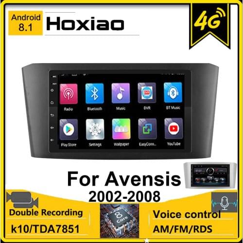 Car Radio 2 DIN Android 8.1 For Toyota Avensis T25 2002 2008 2007 2006 2005 2004 7'' GPS Navigation RDS 4G Bluetooth Car Stereo