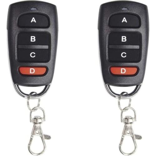 433MHz Wireless RF Remote Control Relay Switch 4 Channel Universal Remote Control Transmitter Replacement KeyFob for Garage Door