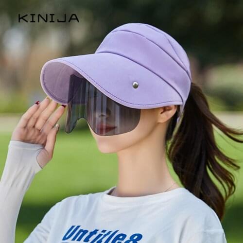 Summer women Foldable Sunglasses Empty top sun hat beach fishing Sunscreen Ponytail uv protection caps solid visor Baseball cap