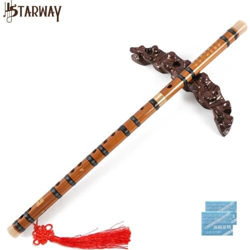 STARWAY Handmade Wood Bamboo Flute Instrument Professional Dizi Traditional Chinese Musicflute Instrument Key of C D G E F