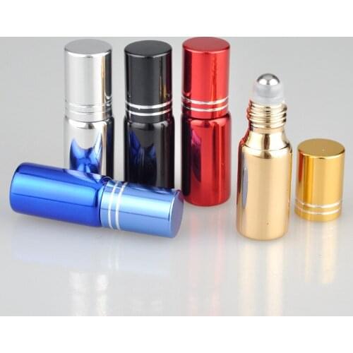 30pcs 5ml roll on bottles for essential oils 5ccempty glass cosmetics perfume bottle wholesale