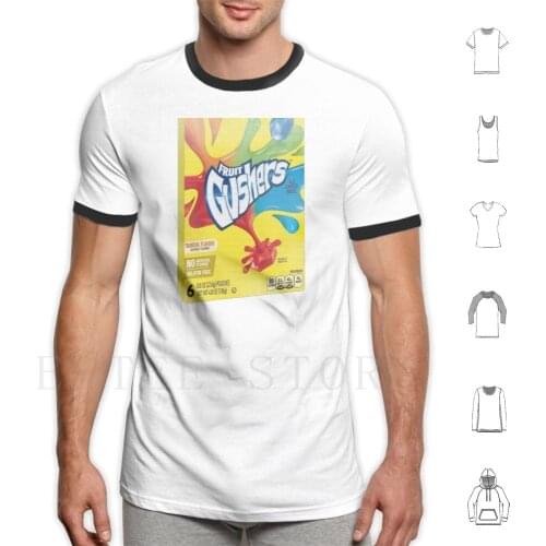 Fruit Gushers T Shirt Print Cotton Fruit Gushers Fruit Gushers Food Snack Rainbow 1990S 2000 90S Blue Candy Childhood Cute