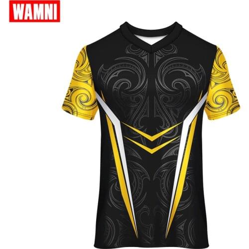 WAMNI Short Sleeve Masculino Retro T-shirt Racing Wear V-Neck Football Top Unisex Quick drying Tshirt Sports Personalised Tee