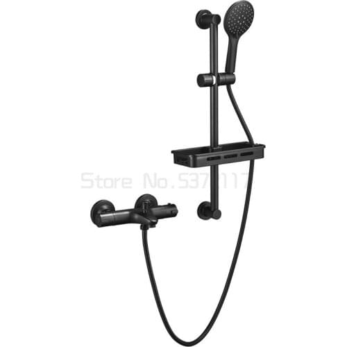Chrome Shower Thermostatic Faucets Sets Bathroom Black Thermostatic Mixer With Hand Shower Head Brass Mixer Accessories