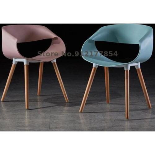 Nordic chair backrest makeup chair plastic home dining chair modern minimalist lazy net red home restaurant ins style