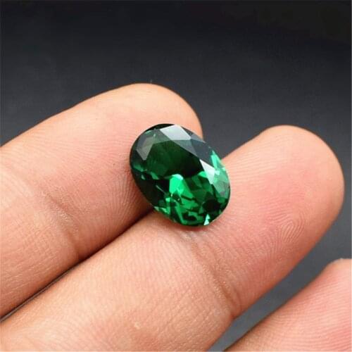 Joanlyn Emerald Oval Cut Gemstone Egg Shape Faceted Emerald Gem Rich Green Emerald Multiple Sizes to Choose C07E