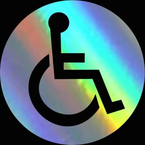 WaveHands 13CM Car Window Disabled Wheelchair Handicap Round Car Window Reflective Decals Decoration PVC Fashion Car Sticker