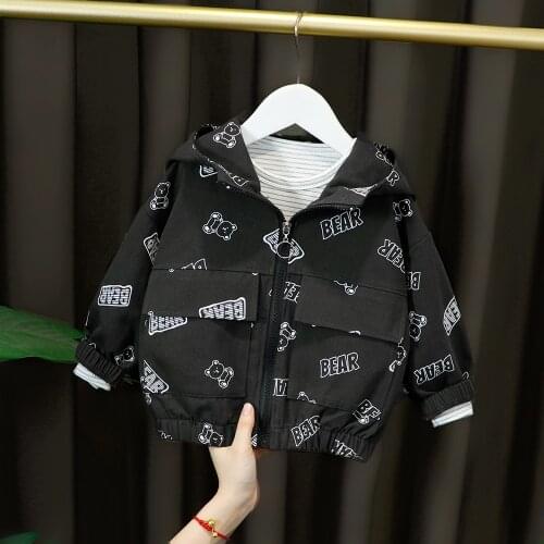 Outerwear 1 2 3 4 For Boy Jacket Streetwear Hip Hop Boys Hooded Coat Toddler Sport Loose 2021New Spring Fashion Jacket Outfits