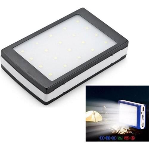 New original Dolidada Auceen Real 20000mAh Solar Power Bank+ LED Camping Light Backup Battery Charger Portable Rechargeable