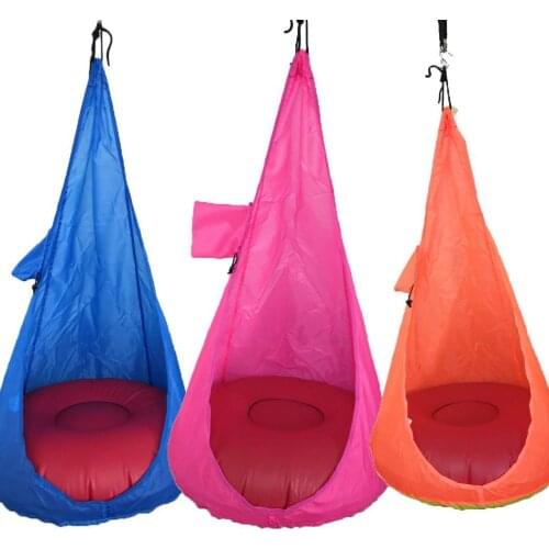 New Child Hammock Chair Kids Swing Pod Chair(Without Cushion) Portable Outdoor Indoor Garden Travel Hanging Swing Seat
