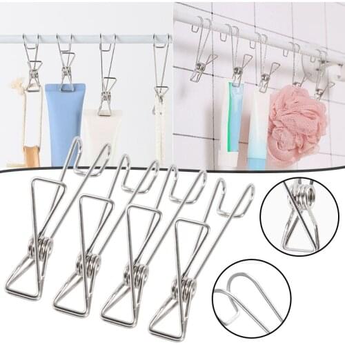 New Long Tail Clip Hanger With Hook to Dry Clothes Drying Clothes Multi-Function Long Hook Clip Data File Storage Clothes Pegs