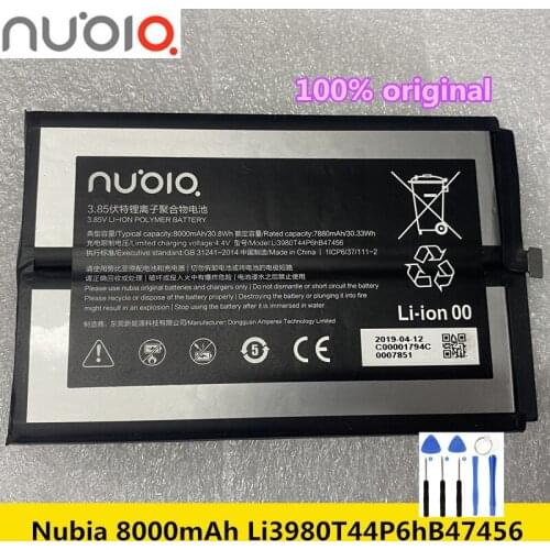 New Original For ZTE Nubia 8000mAh Li3980T44P6hB47456 Battery