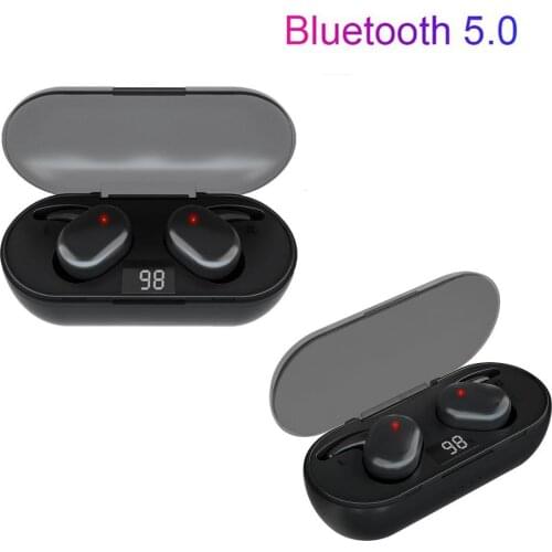 Q2 TWS Bluetooth 5.0 Earbuds Wireless Headphone Sport Earphones Black Digital Display Touch Headset With Charging Case Dropship