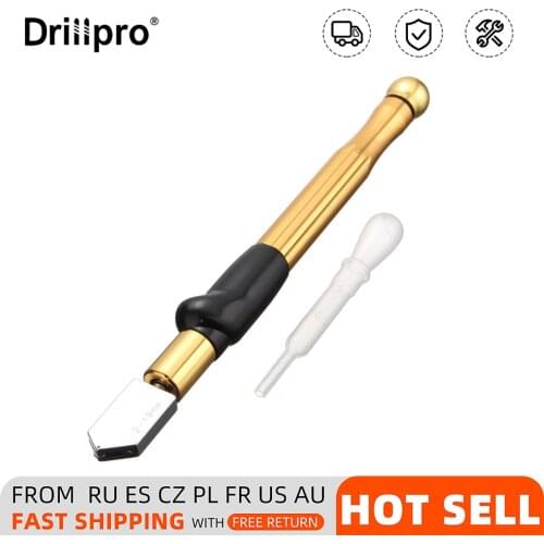 1Pcs Glass cutter diamond cutter head steel blade cutting tool oil supply anti-skid metal handle 175mm for manual tool cutting