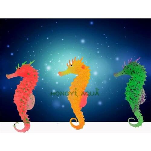 Silicone luminous seahorse Fish tank Landscaping Decoration Simulated marine animals Ornamental fish Jellyfish seahorse