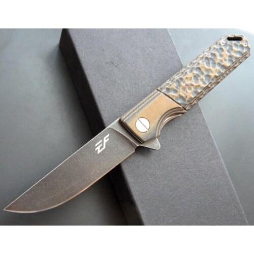 EF Leopard Pattern G10 Handle D2 Blade Stone Wash Pocket Folding Knife Tactical Hunting Fishing Knifes EDC Survival Tool Knives