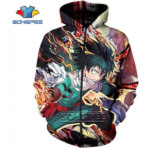 Bakugou Katsuki Todoroki Shouto Anime Character Zipper Hoodie 3D Print Mens Hoodies Colorful Women Youth Casual Harajuku Hoody