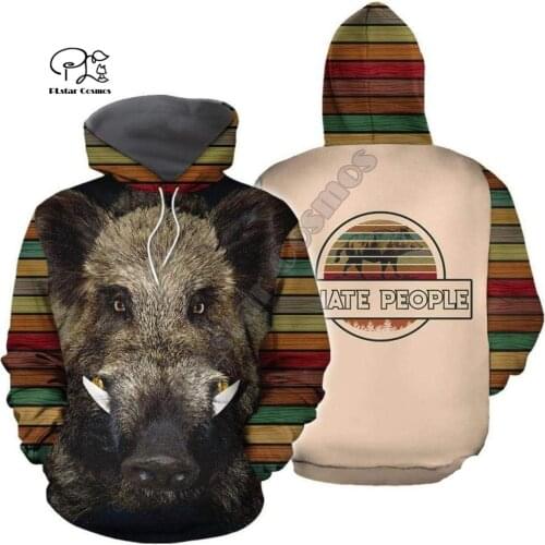 Mens Unisex harajuku hunting boar Bow Hunter print 3d hoodies Sweatshirts zipper women Pullover streetwear jacket tracksuit Coat