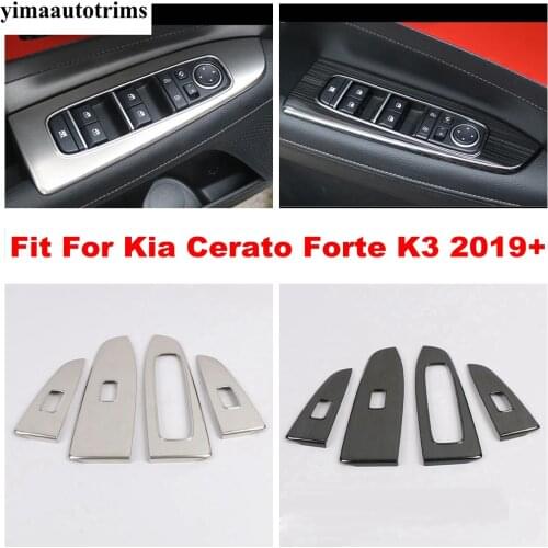 Stainless Steel Inner Door Armrest Window Lift Button Control Panel Cover Trim Accessories For Kia Cerato Forte K3 2019 - 2021