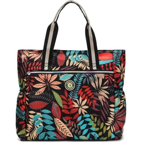 High-quality Retro Nylon Fabric Handbag 2021Floral Casual Shoulder Bag Wear-resistant Waterproof Large-capacity Shopping Handbag