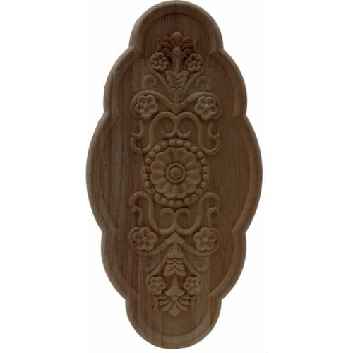 VZLX New Delicate Wood Carved Corner Onlay Applique Unpainted Furniture Decorative Figurines Wooden Miniature Home Accessories