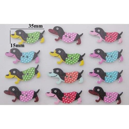 WBNLEG Children clothes buttons mix 120pcs Animal Dog Pattern 2 holes sewing for scrapbooking garment accessories