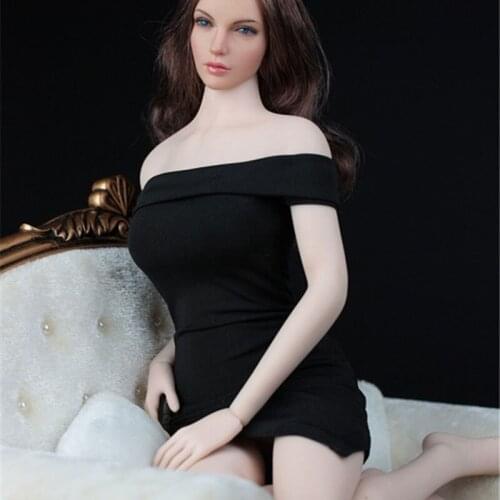 1/6 Scale Female One Shoulder Sexy Short Dress Women dress Short Skirt Clothes Clothing Set For 12" Action Figure Female Body