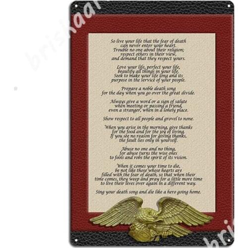 Live Your Life, Chief Tecumseh Metal Signs Club Party Bar Cave personalized Plaques Tin sign Posters