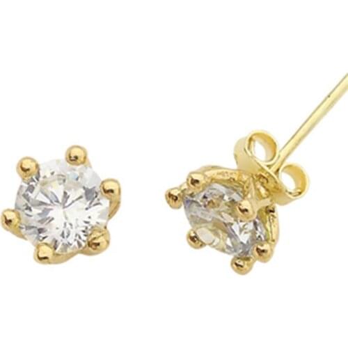 Gold Solitaire Earrings EDT031-Certified 14K Gold-A perfect gift for your Loved Ones-Ephesus Gold & Diamond